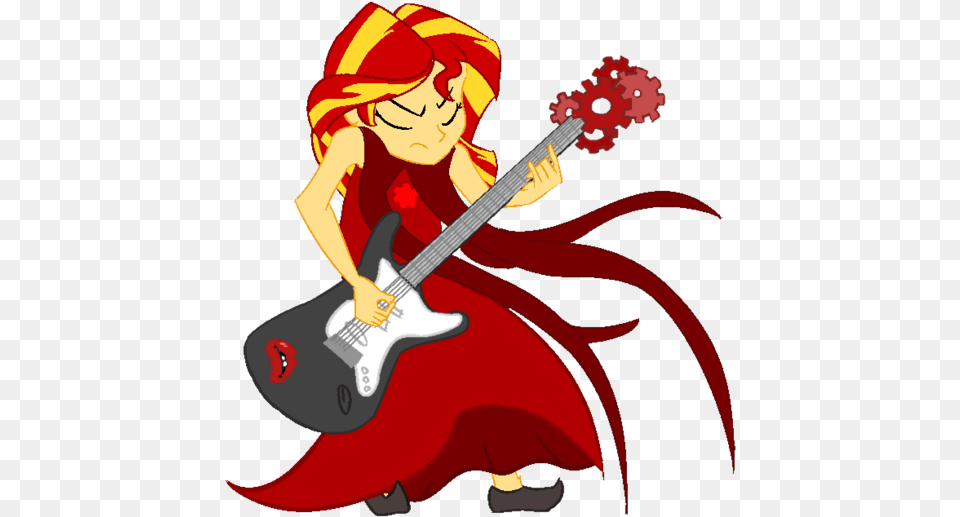 Sunset Shimmer Guitar, Musical Instrument, Performer, Person, Face Png