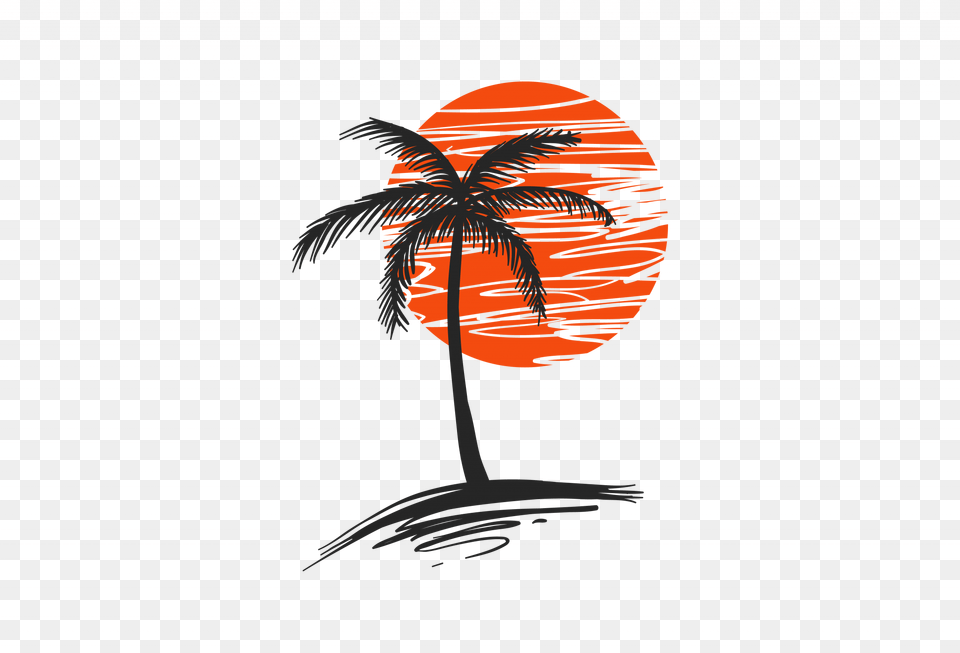 Sunset Vector Palm Tree, Nature, Outdoors, Sea, Water Free Png