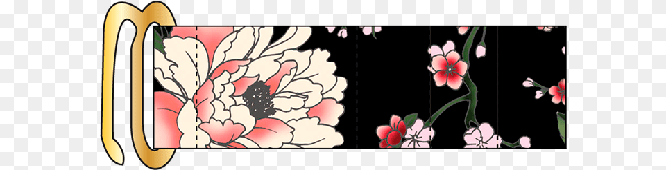 Sunsets Sakura Fields Black Bra Extenders Floral Design, Art, Floral Design, Graphics, Pattern Png Image