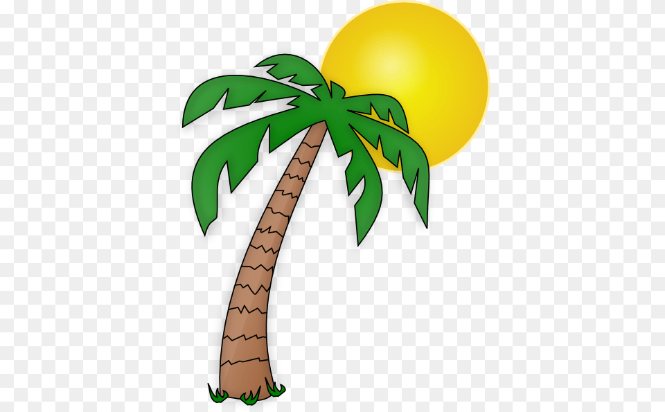 Sunshine Clipart Palm Tree, Palm Tree, Plant, Food, Fruit Free Transparent Png