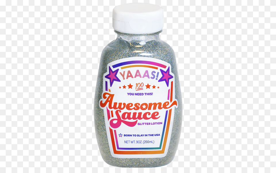 Sunshine Glitter Awesome Sauce Holographic Glitter Lotion, Bottle, Food, Ketchup Free Transparent Png