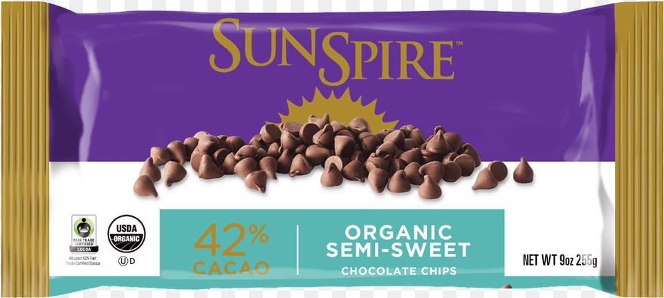 Sunspire Chocolate Chips Vegan, Food, Cocoa, Dessert, Produce Free Transparent Png