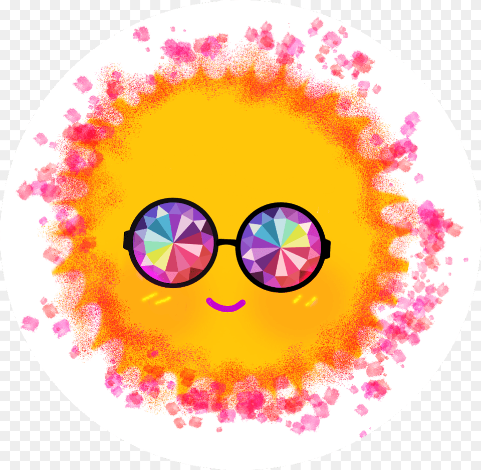Sunsunnystickerhappy Sunsmile Ftesun Circle, Purple, Accessories, Plate Png Image