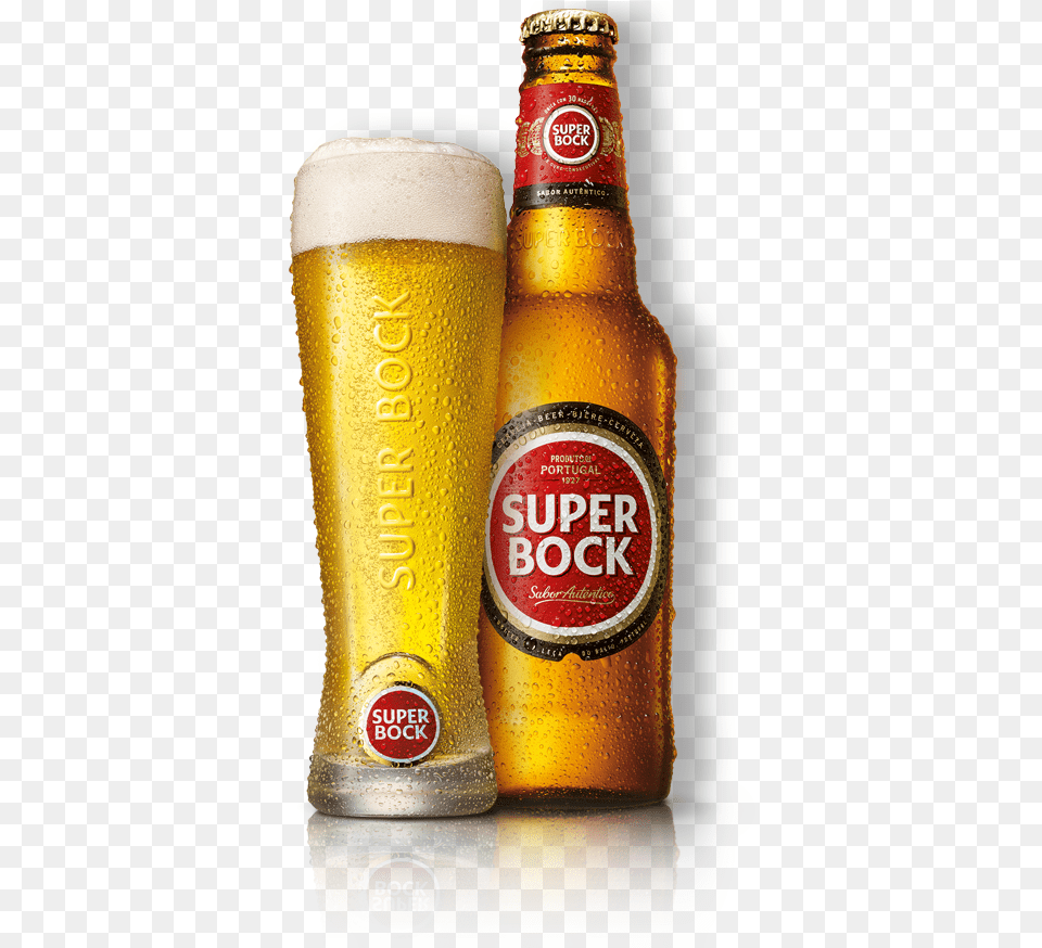 Super Bock Original Super Bock Portugal Beer, Alcohol, Lager, Beverage, Bottle Free Png Download
