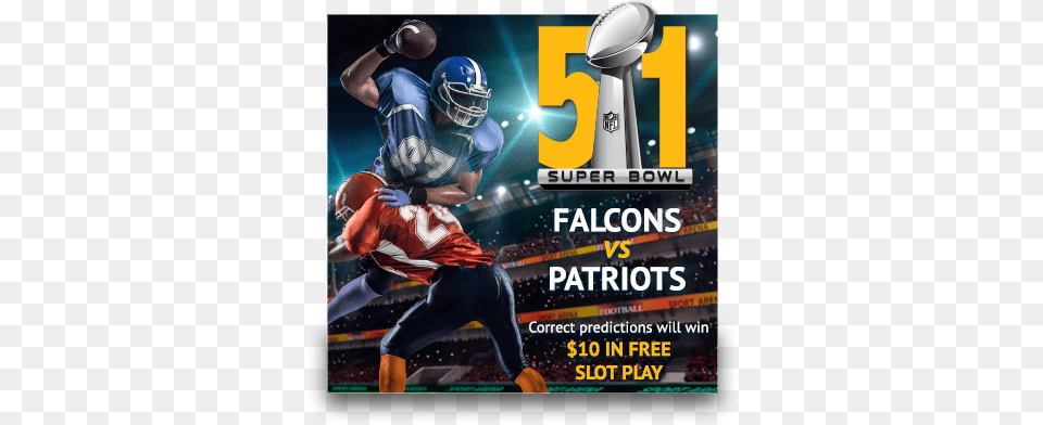 Super Bowl 51 Win 10 In Slot Play Vu Play 43 109 Cm Television Full Hd Led Tv, Helmet, Sport, Playing American Football, American Football Free Png Download