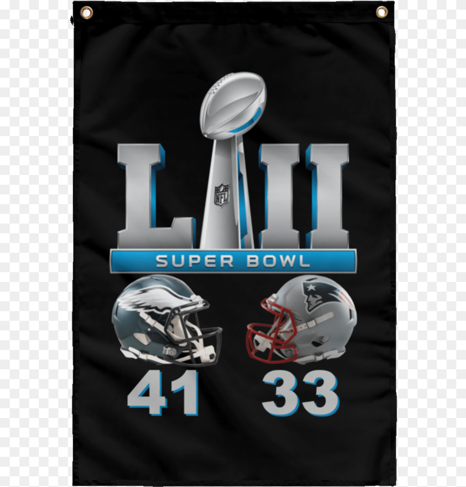 Super Bowl 52 Final Score Silver Text Subwf Sublimated Graphic Design, Helmet, American Football, Football, Person Free Png