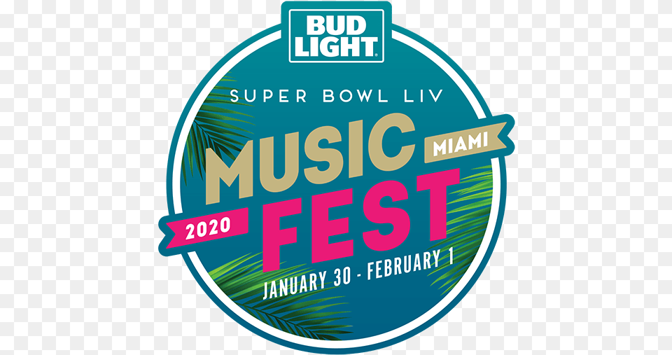 Super Bowl Music Fest Tickets Label, Advertisement, Poster, Logo, Disk Free Transparent Png