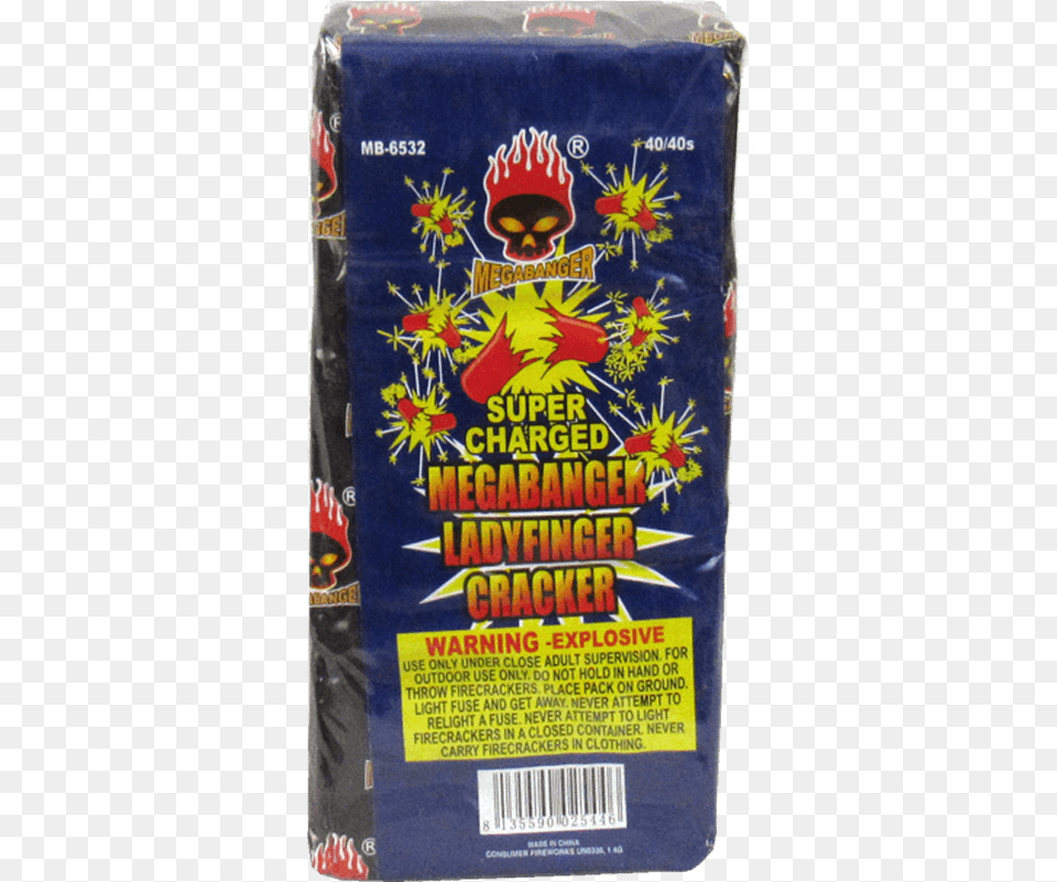 Super Charged Megabanger Ladyfinger Cracker Superfood, Book, Publication, Fireworks, Food Png