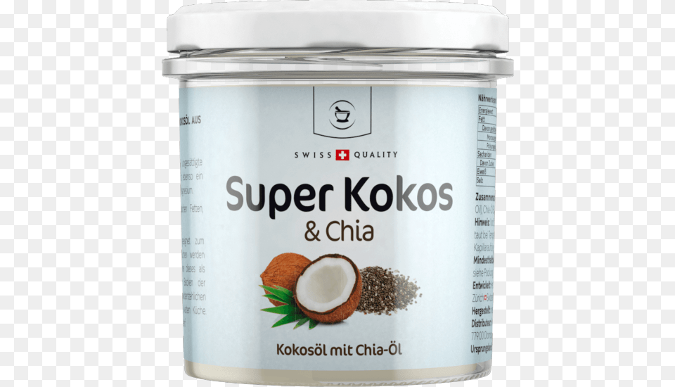 Super Coconut Coconut Oil With Chia For Cooking 2 X Herbamedicus Kokosov Olej Super Kokos S Chia, Food, Fruit, Plant, Produce Free Png Download