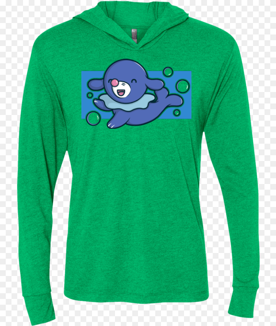 Super Cute Starter Popplio Triblend Long Sleeve Hoodie, Clothing, Sweater, Long Sleeve, Knitwear Free Transparent Png