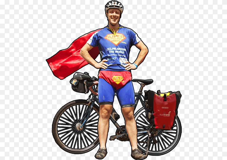 Super Cycling Man, Adult, Vehicle, Transportation, Person Free Png Download