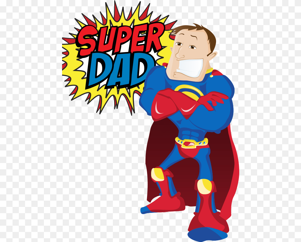 Super Dad Transparent Super Dad Images Father39s Day Super Dad, Book, Comics, Publication, Baby Png Image
