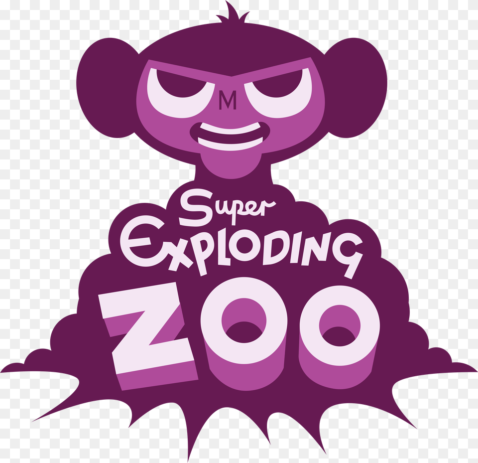 Super Exploding Zoo Presskit Super Exploding Zoo Logo, Purple, Face, Head, Person Png