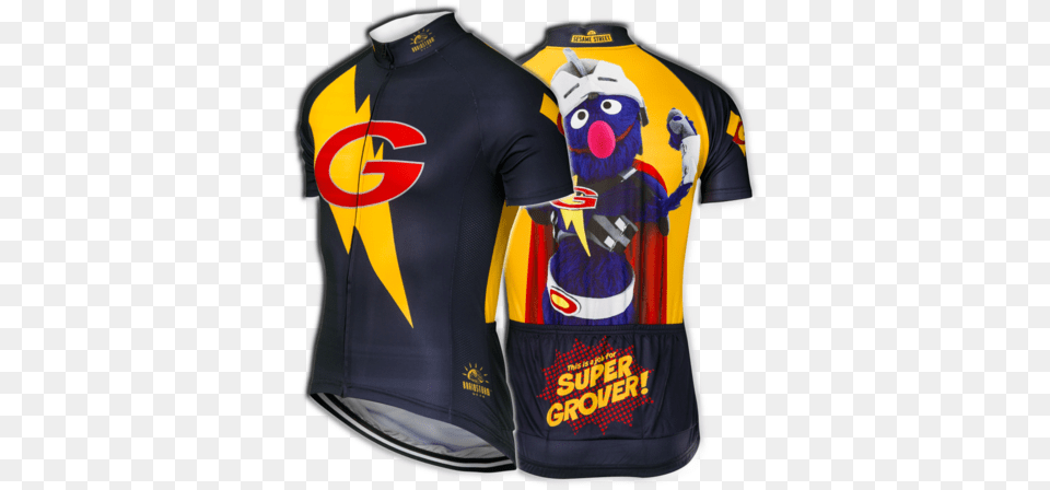 Super Grover Cycling Jersey Sesame Street Super Grover Shirt, Clothing Free Png