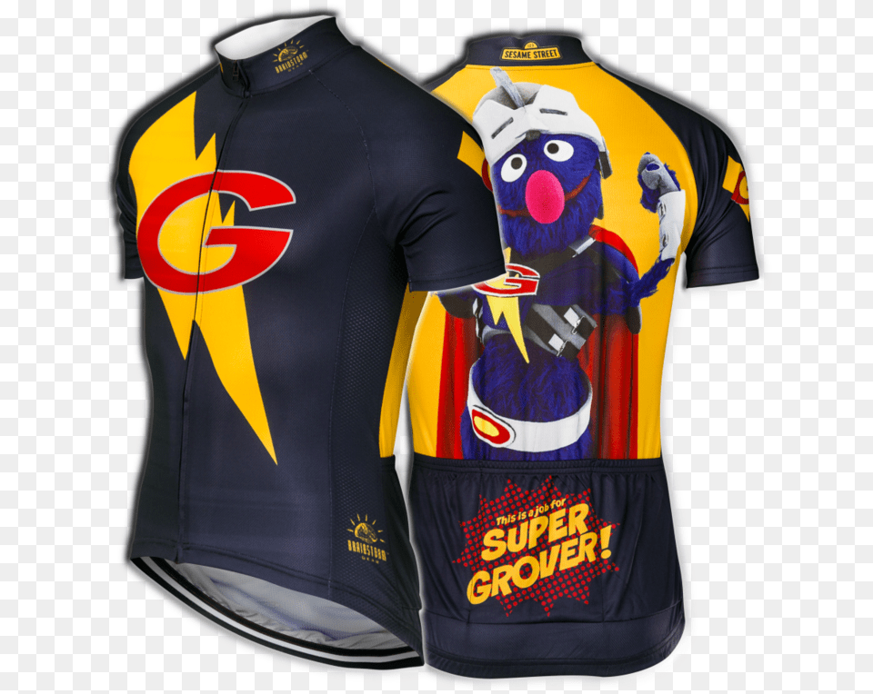Super Grover Cycling Jersey Super Grover, Clothing, Shirt, Baby, Person Png
