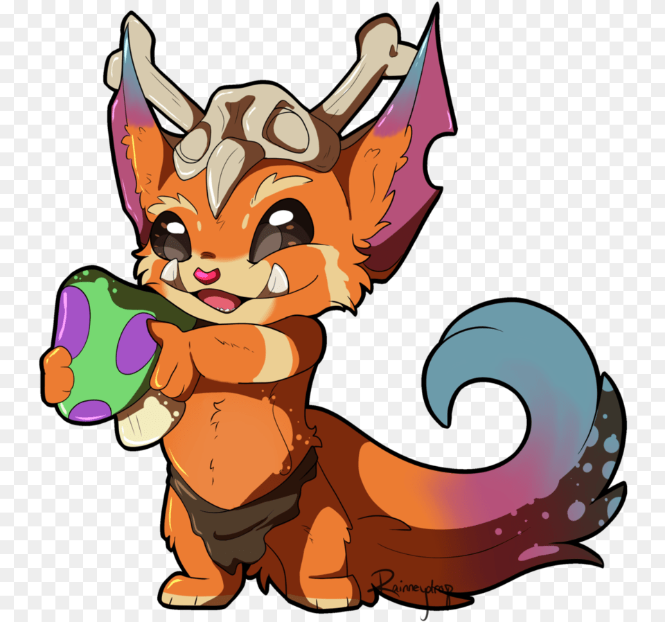 Super Gute Gnar With A Teemo Mushroom By Ahri And Gnar League Of Legends, Baby, Person, Face, Head Free Png Download