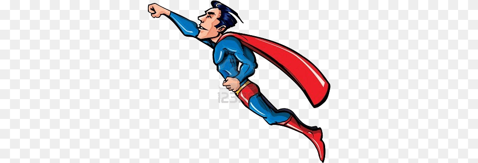 Super Hero Cartoon Flying, Book, Publication, Comics, Clothing Free Png