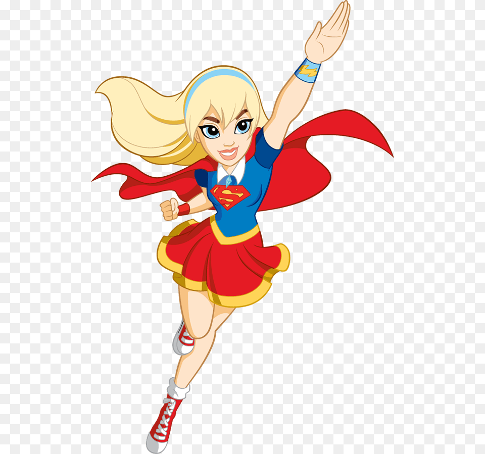 Super Hero Girls Flying, Book, Comics, Publication, Person Free Png Download