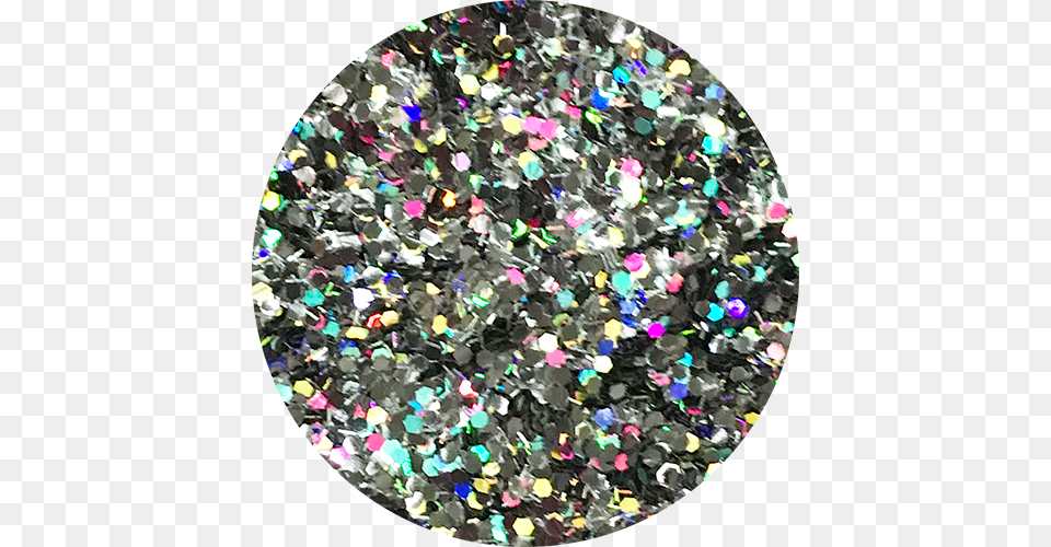 Super Holographic Large Silver Ex Circle, Paper, Confetti Png