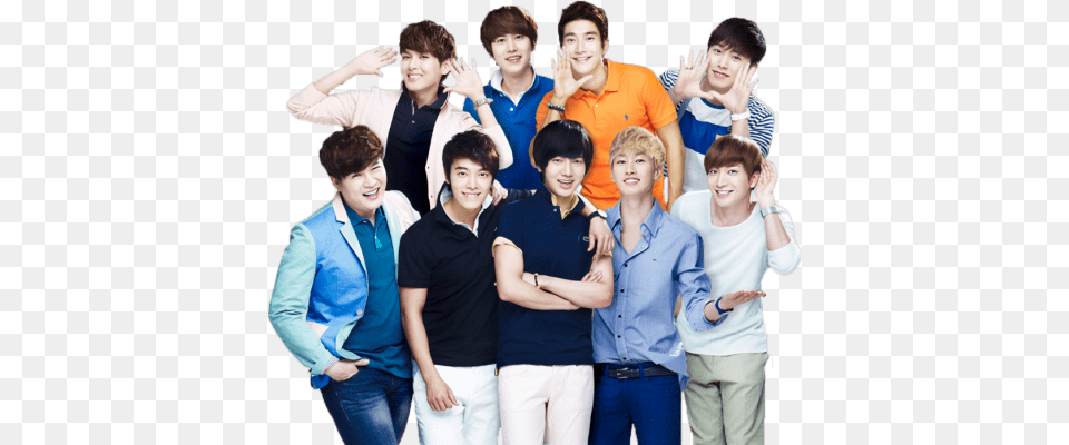 Super Junior Amp Bts Receive Multiple Nominations At Super Junior, Person, People, Groupshot, Adult Free Png