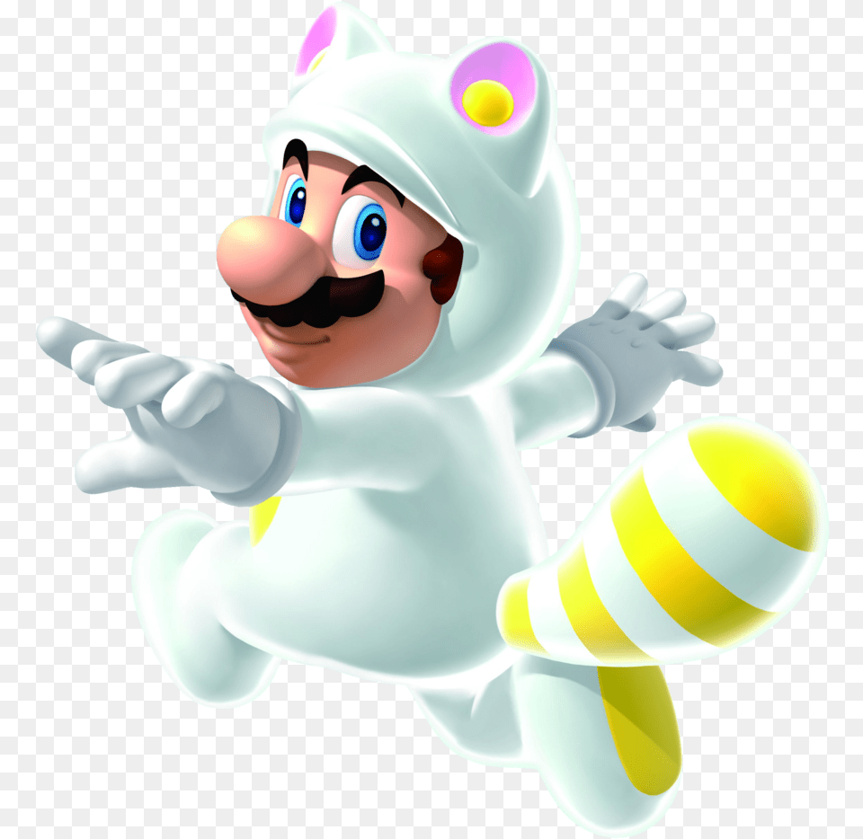 Super Mario 3d Land Tina Plays Games Super Mario 3d Land White Tanooki Suit, Baby, Face, Head, Person Png Image
