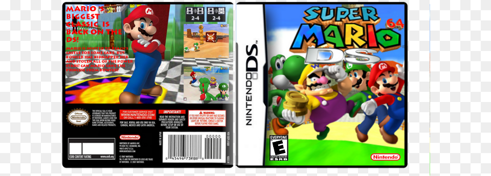 Super Mario 64 Ds Box Cover Super Mario 64, Game, Super Mario, Baby, Person Png
