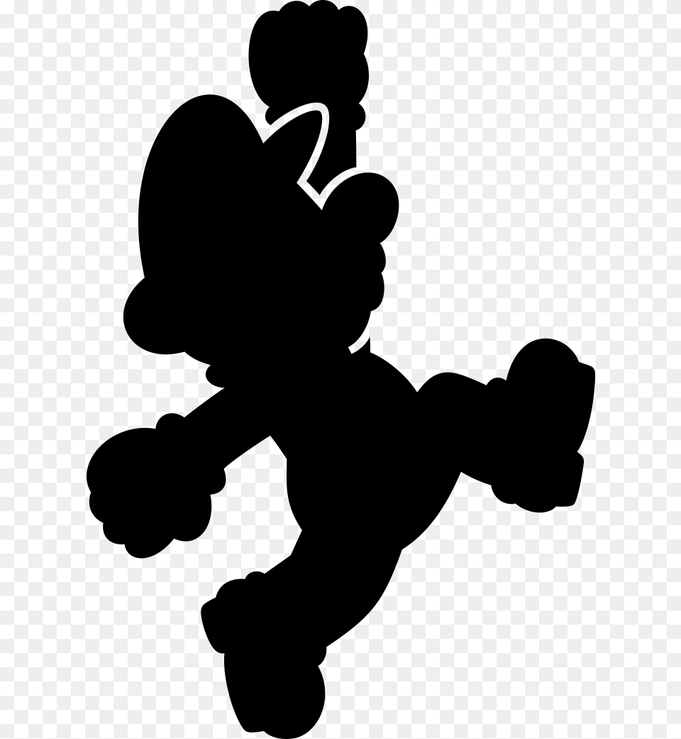 Super Mario Bros Silhouette, Gray Free Transparent Png