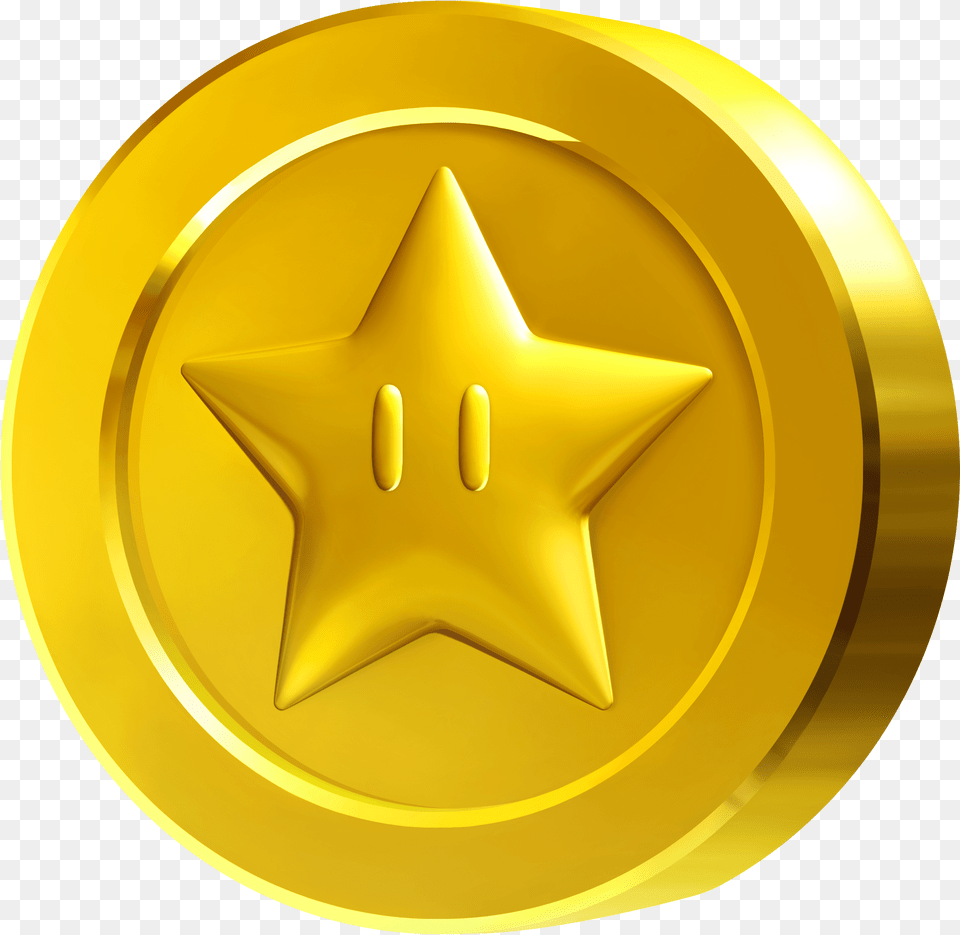 Super Mario Clipart Mario Star Coin, Gold, Symbol, Mailbox, Medication Free Png Download