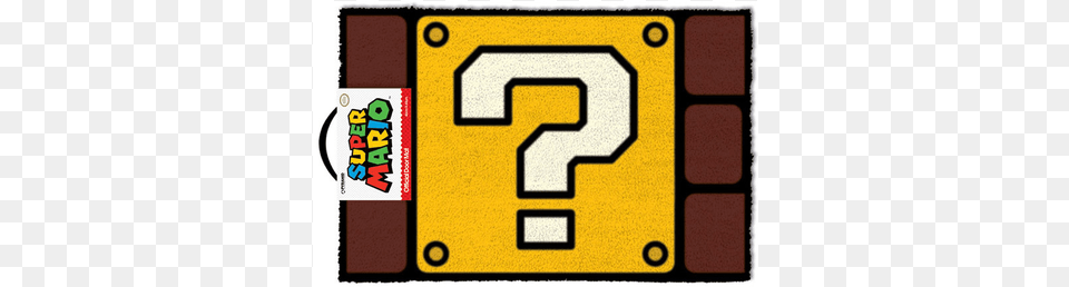 Super Mario Doormat Question Mark Block 40 X 60 Cm Door Mat Super Mario, Home Decor, Text, Number, Symbol Free Transparent Png