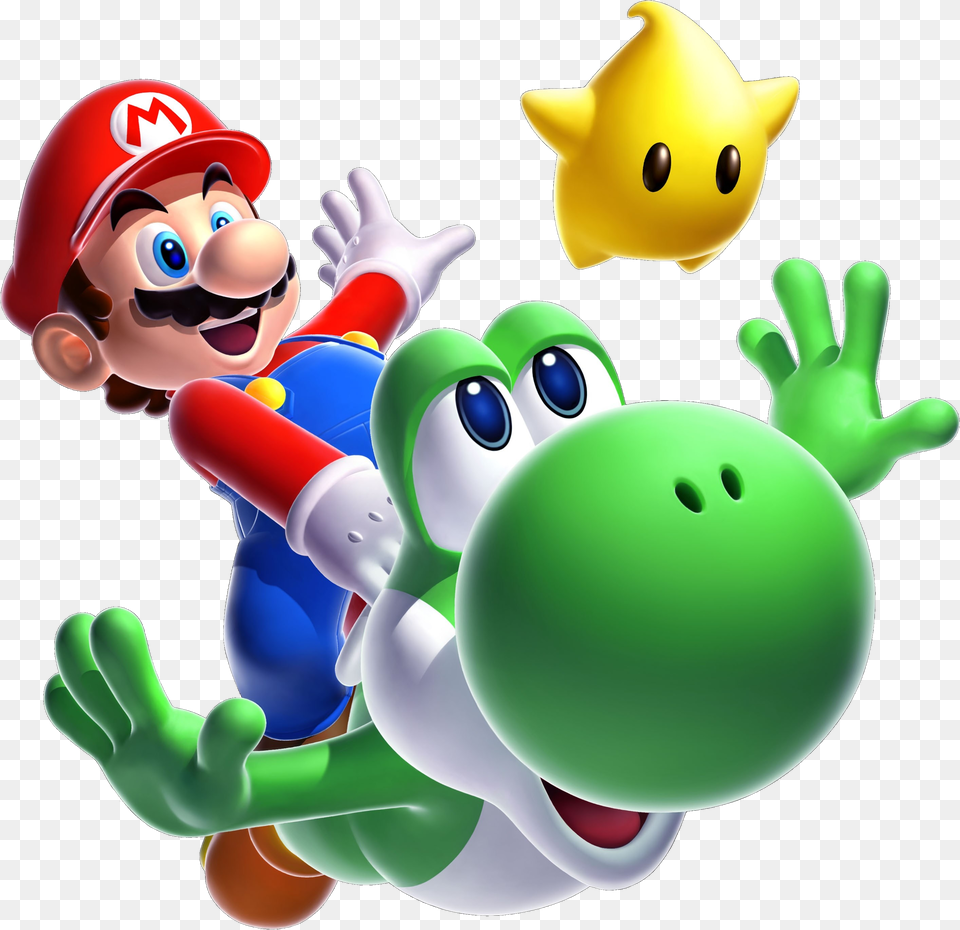 Super Mario Galaxy 2 Mario Yoshi Luma Super Mario Galaxy 2 Mario, Baby, Person, Clothing, Glove Free Png Download