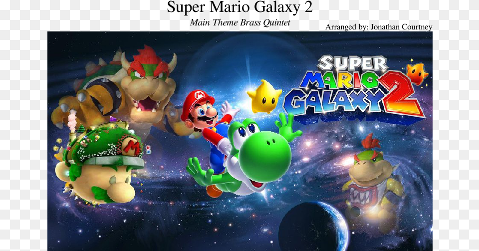 Super Mario Galaxy 2 Sheet Music Composed By Arranged Super Mario Galaxy, Game, Super Mario, Animal, Fish Free Png Download