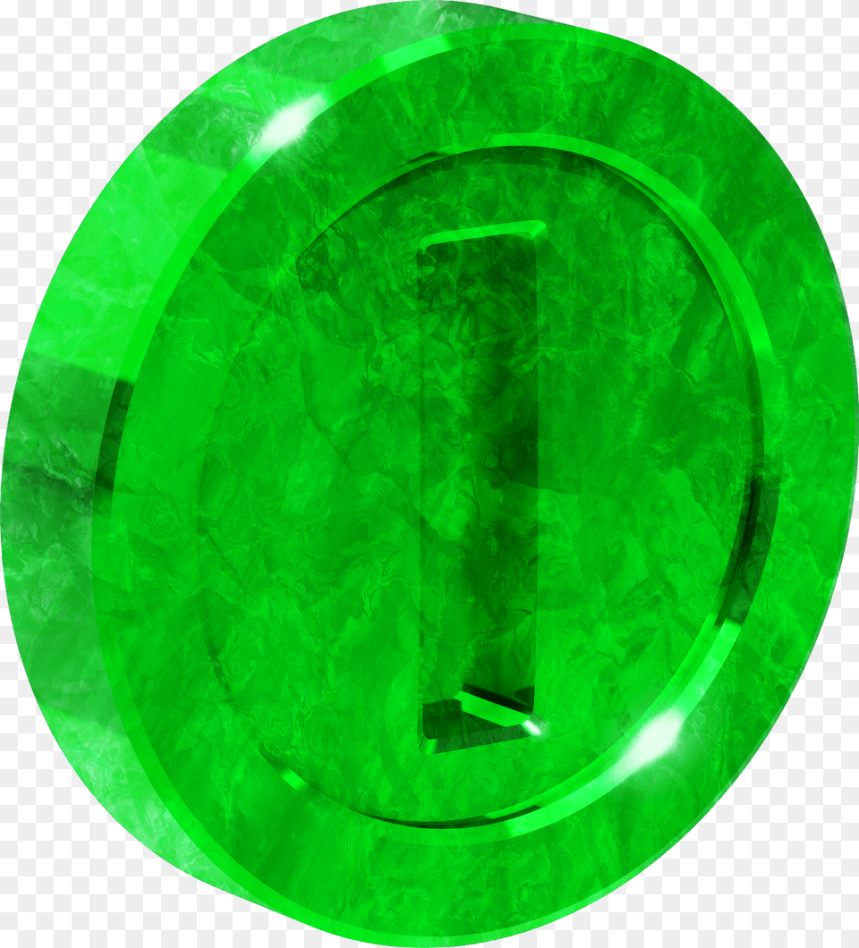 Super Mario Green Coin, Accessories, Emerald, Gemstone, Jewelry Png Image