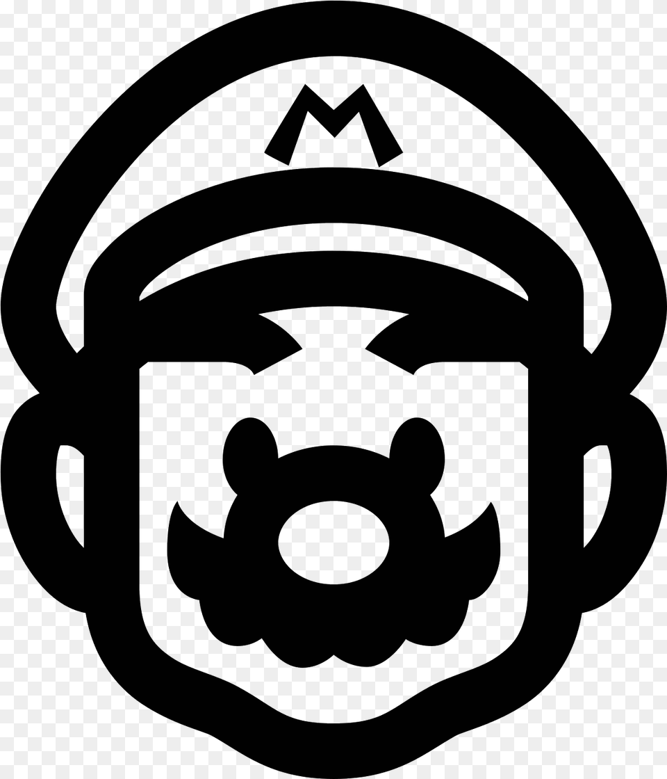 Super Mario Icon Mario Black And White, Gray Png Image