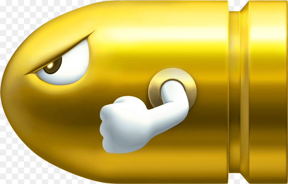 Super Mario Land Gold Bullet Bill Mario, Ammunition, Weapon Png