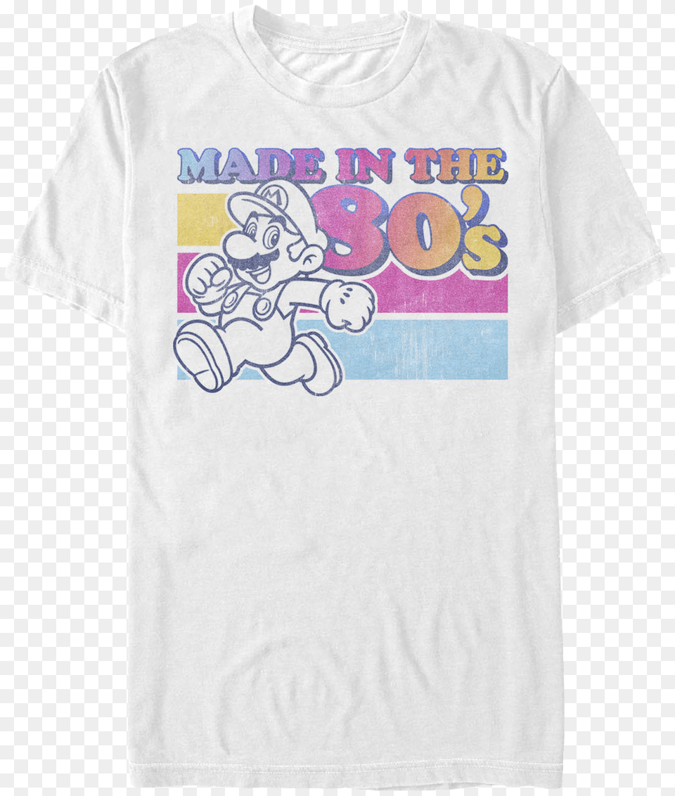 Super Mario Made In The 80s T Shirt, Clothing, T-shirt, Face, Head Png Image
