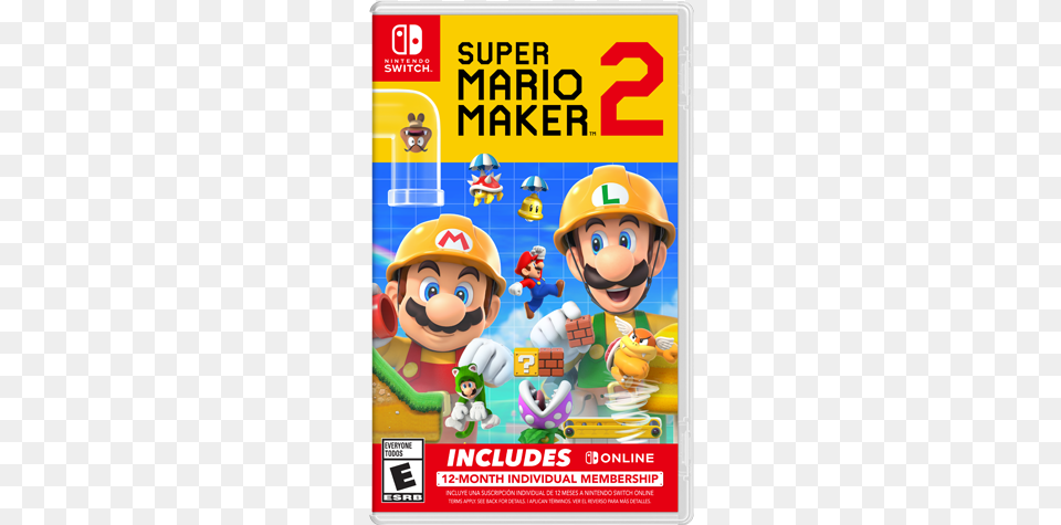 Super Mario Maker 2 Nintendo Switch Online Bundle, Game, Super Mario, Baby, Person Free Transparent Png