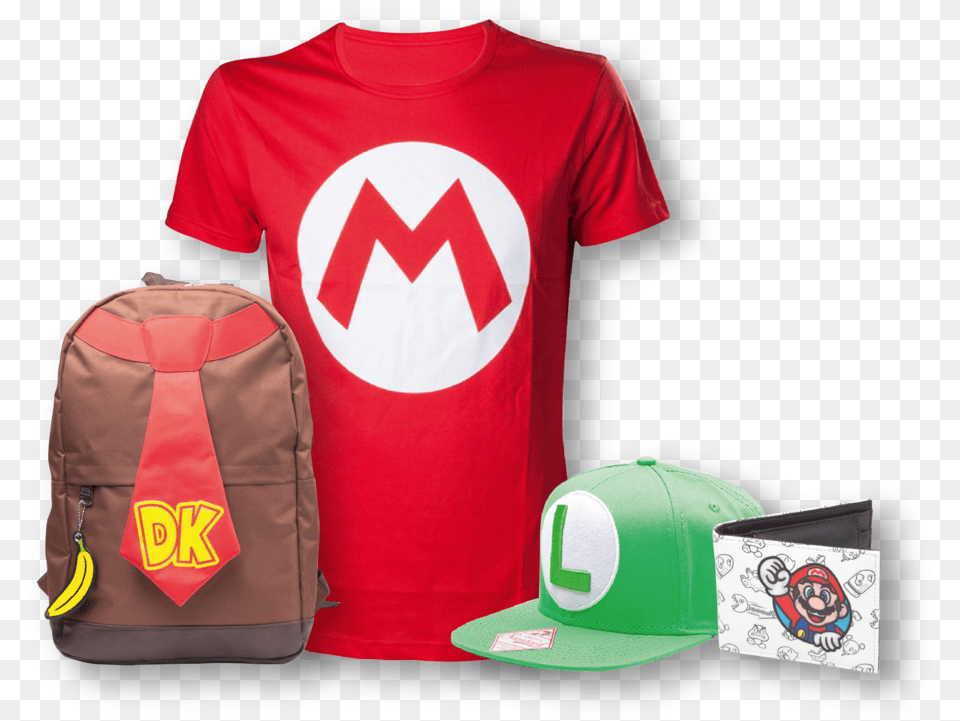 Super Mario Merchandisesrcset Data Active Shirt, Bag, Baseball Cap, Cap, Clothing Free Png Download