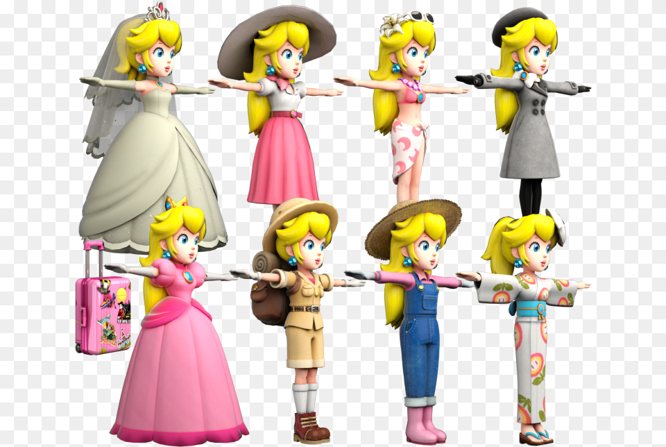 Super Mario Odyssey Peach Outfits, Baby, Doll, Person, Toy Free Png