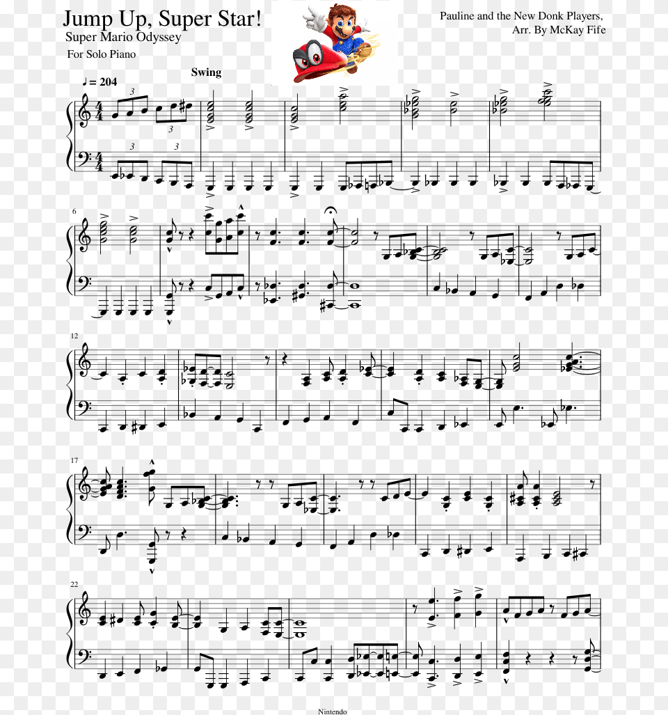 Super Mario Odyssey Piano Sheet Music, Person, Face, Head Free Transparent Png