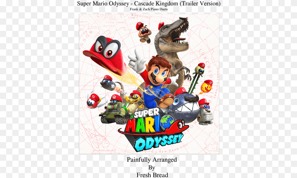 Super Mario Odyssey Poster, Baby, Person, Animal, Dinosaur Png Image