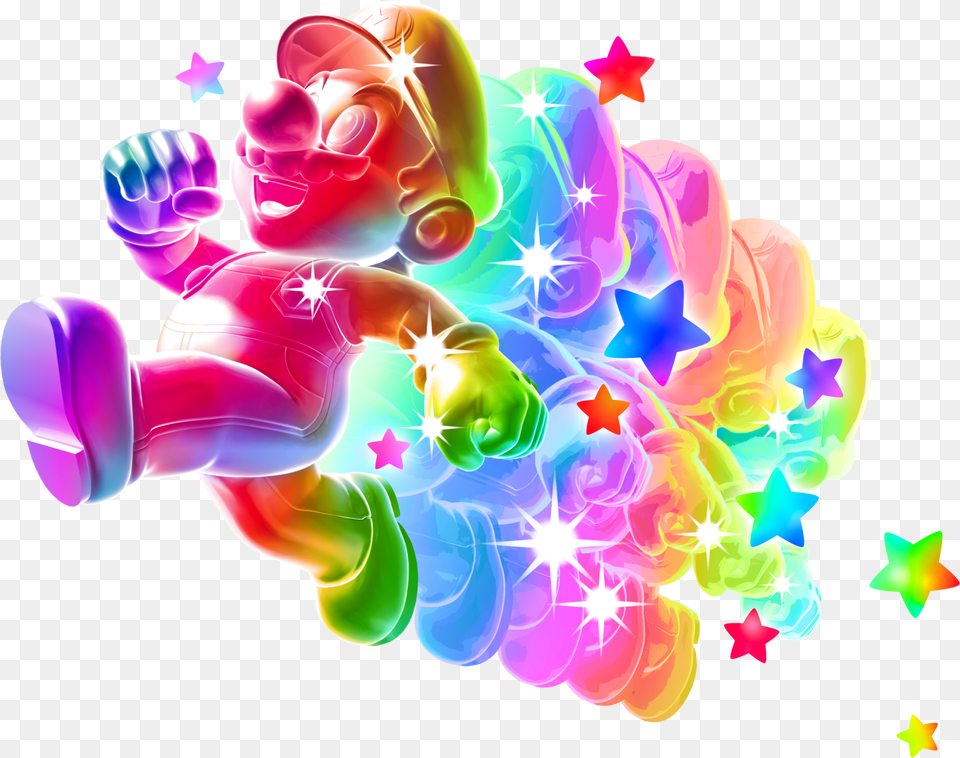 Super Mario Rainbow Star Super Mario Rainbow Mario, Accessories, Art, Fractal, Graphics Png Image