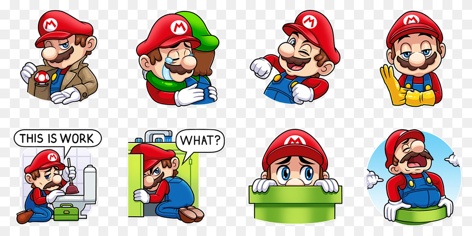 Super Mario Telegram Stickers On Behance, Baby, Book, Comics, Person Free Png