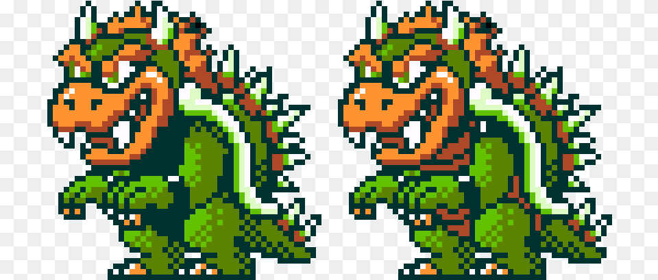 Super Mario World Bowser Royalty Stock Bowser Pixel Art Smw, Green, Graphics, Pattern, Qr Code Free Png