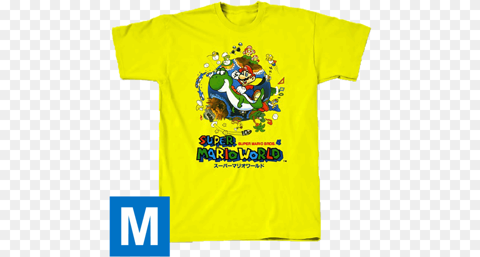 Super Mario World Men39s T Shirt Super Mario World, Clothing, T-shirt Free Png Download