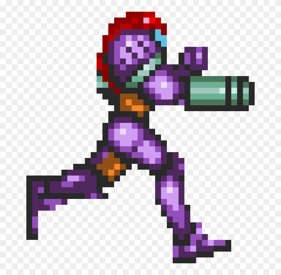 Super Metroid Pixel Art Maker, Purple, Robot Free Png Download