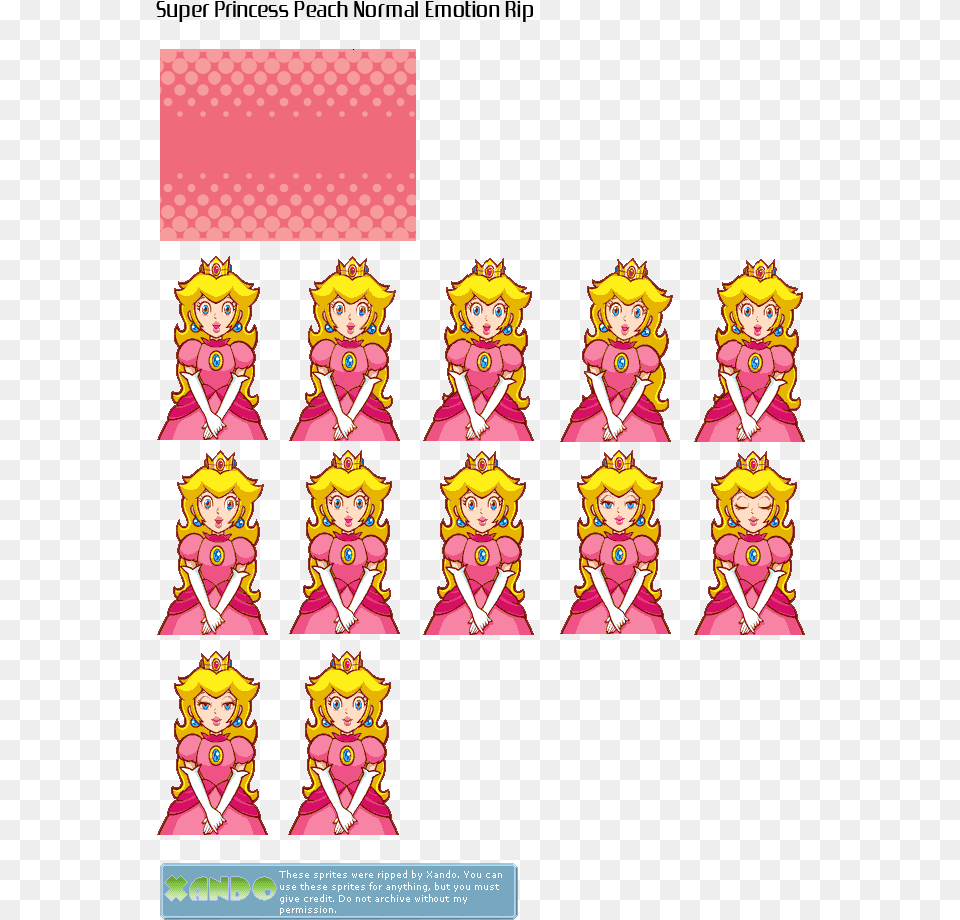 Super Princess Sheets Ds Peach Sprite Super Princess Peach, Baby, Person, Book, Comics Free Png