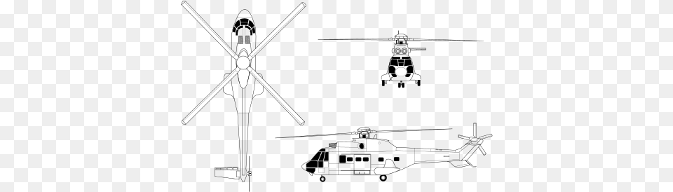 Super Pum Line Drawing Super Puma 3 View, Appliance, Ceiling Fan, Device, Electrical Device Png