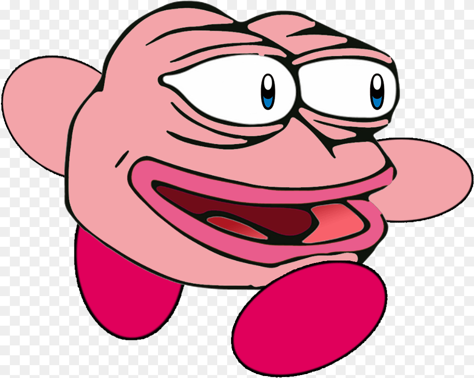 Super Rare Kirby Pepe Kirby Pepe With Good Discord Pfp, Baby, Person, Cartoon, Face Png Image