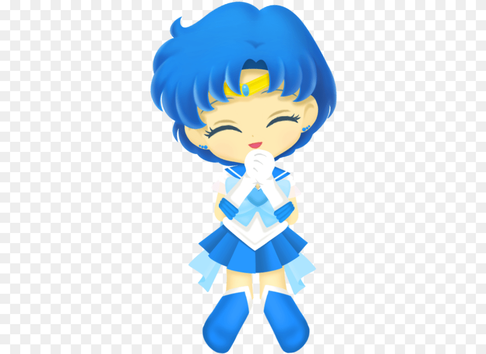 Super Sailor Mercury Transparent Sailor Mercury Chibi Transparent, Baby, Person, Book, Comics Png