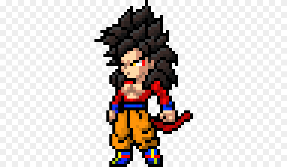 Super Saiyan 4 Gokuuuuu Goku Ssj 4 Pixel Art, Qr Code Png Image